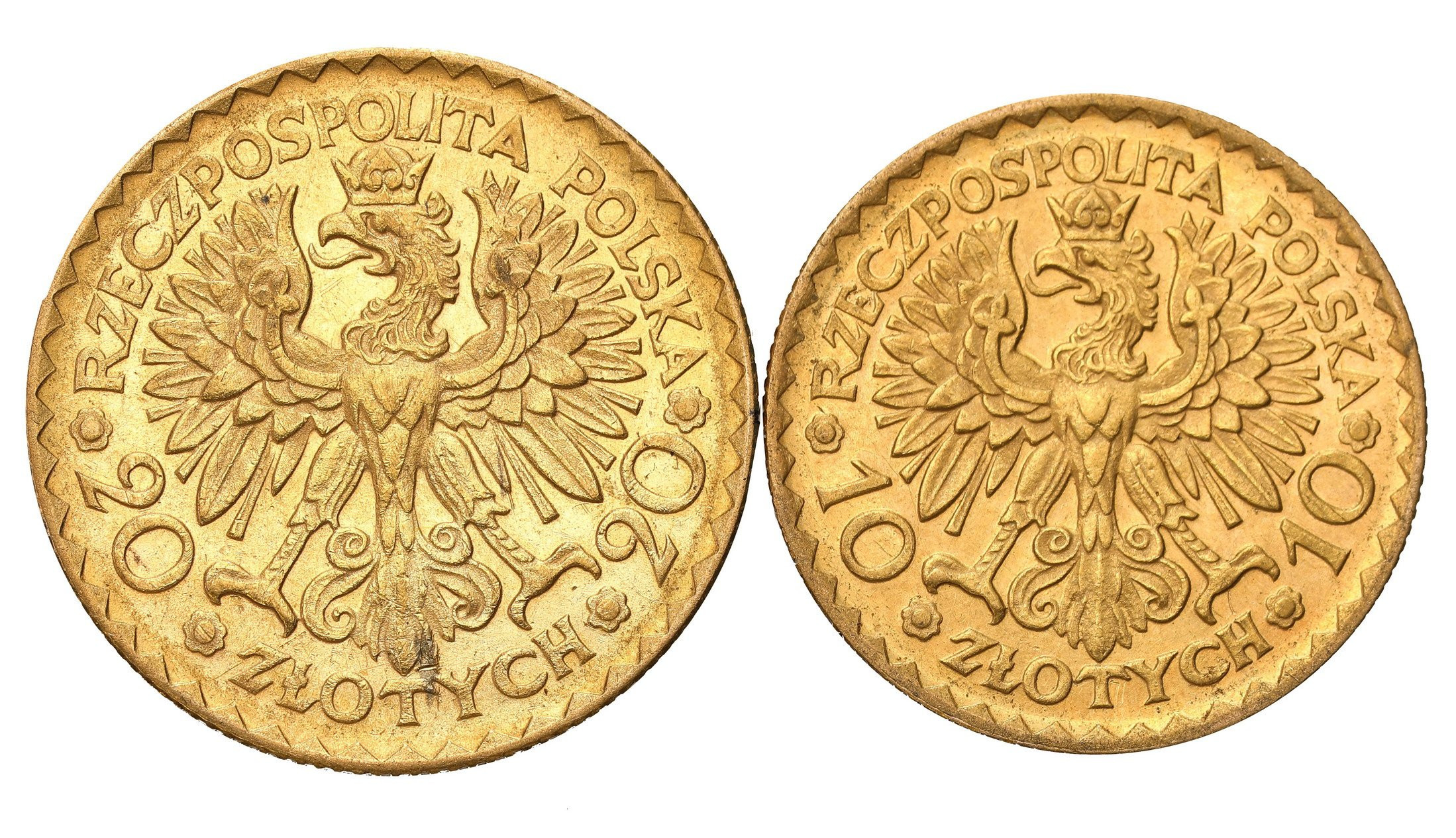 II RP 10 złotych Chrobry + 20 złotych 1925 Chrobry - PARKA - RZADKOŚĆ